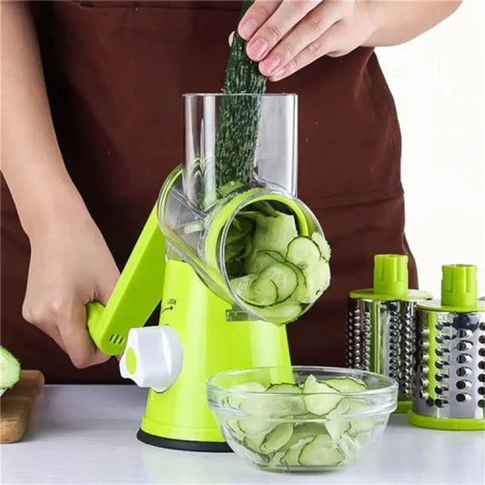 3-In-1 Manual Rotary Drum Grater — Cheese & Vegetable
