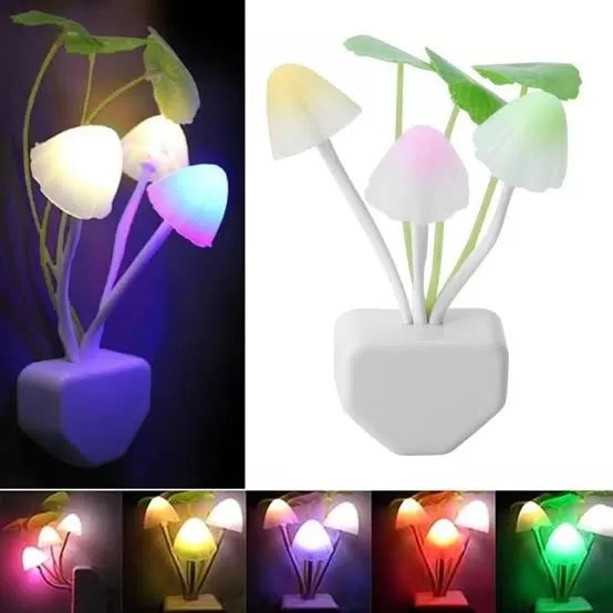 2-Piece Colorful Sensor LED Mushroom Night Light