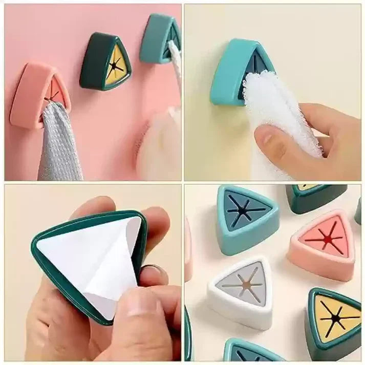 Triangular Silicone Hanging Towel & Cloth Organizer