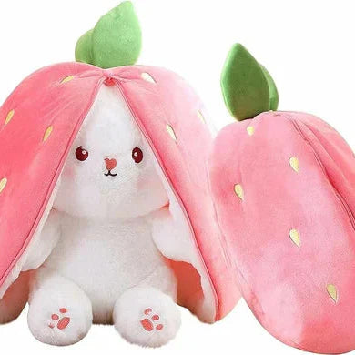25cm Soft Stuffed Strawberry Rabbit Plush Toy — Kids Gift