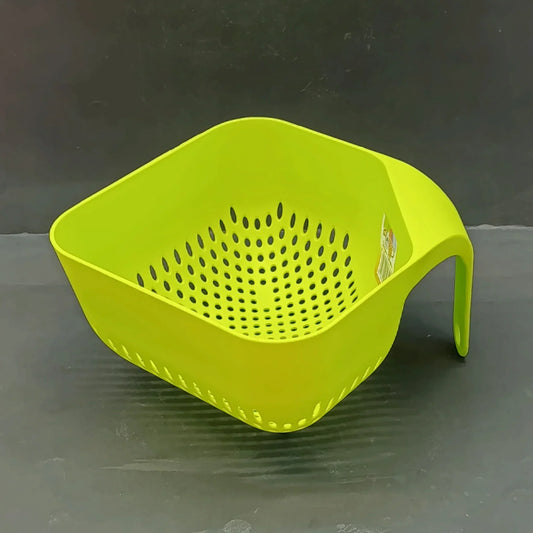 Classic Plastic Rice Washing Strainer Bowl With Handle