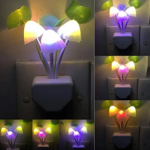 2-Piece Colorful Sensor LED Mushroom Night Light